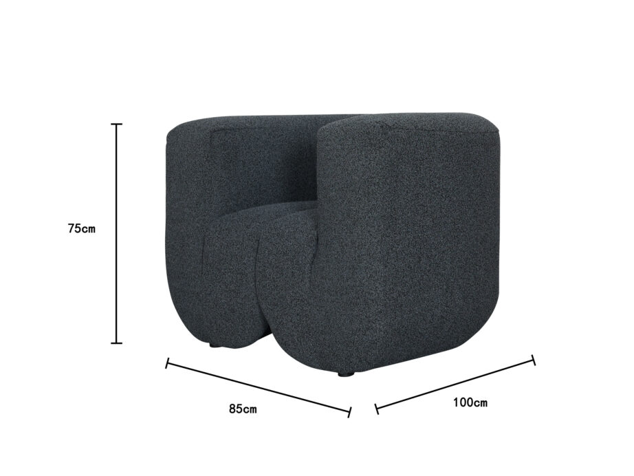 Grafiitmust Nua N88-100-6 tugitool, chenille kangast – 8