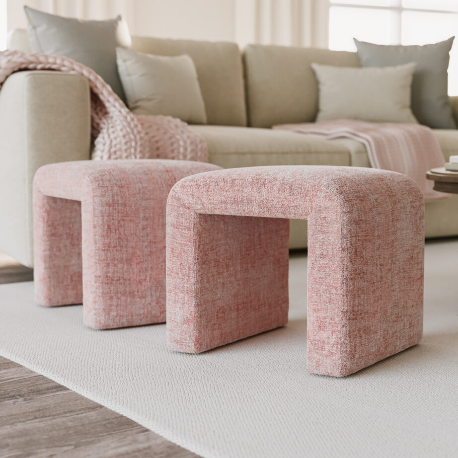 Roosa polsterdatud pink Leith LET69P, 100% polüestrist – 8