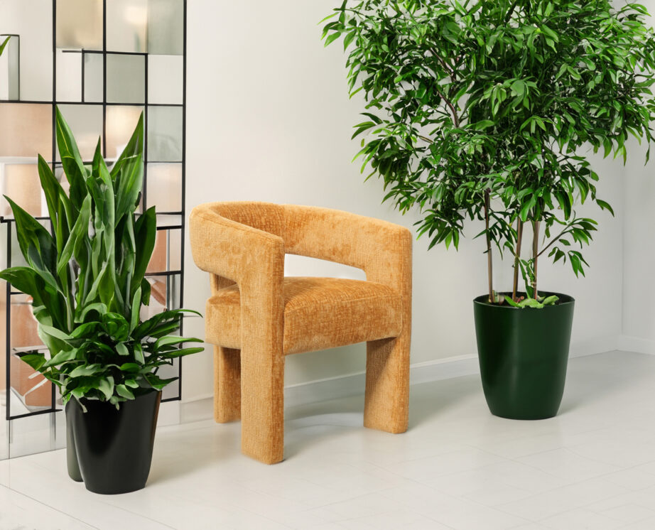 Oranž kuldne polsterdatud tool Leith LET71OG, 100% polüester – 6