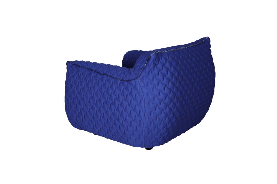 Preisi sinine Nua N25-B tugitool, puuvillane kangas, puidust raam – 8