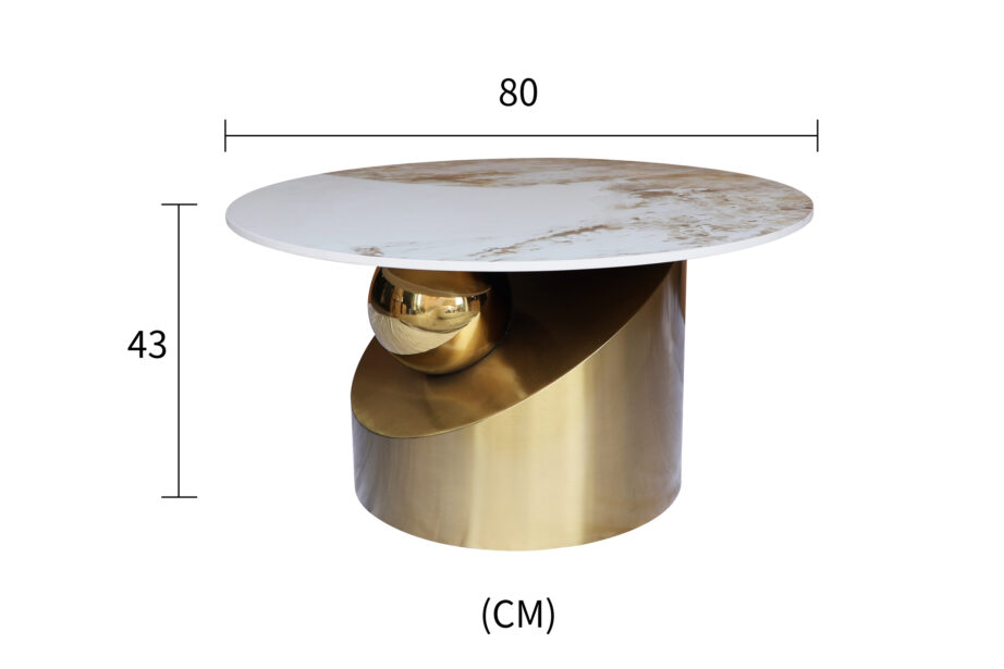 Kuldsete jalgadega kohvilaud Modig M60, metallist – 9