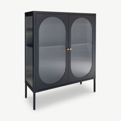 Hobart keskmine metallist vitriinkapp, must