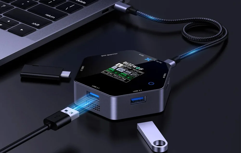 Blitzwolf USB C dokkimisjaama intuitiivne ekraan