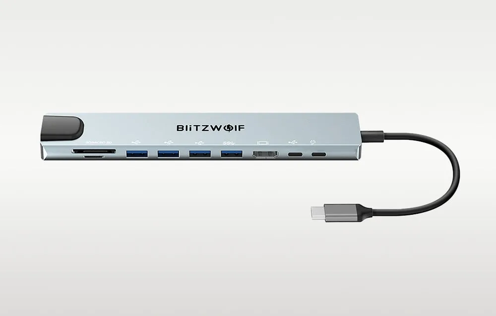 Blitzwolf BW-TH5 USB-C dokkimisjaam HDMI ja USB pordid