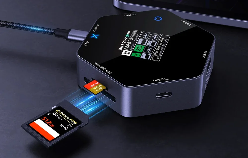 Blitzwolf USB C dokkimisjaama kiirlaadimine ja ühilduvus