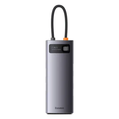 Baseus 7-in-1 USB-Hub: Metal Gleam Series USB-C Hub (3x USB 3.0, 2x HDMI, USB-C PD, Ethernet RJ45, 4K)