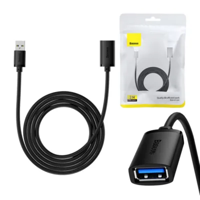 Baseus USB pikenduskaabel AirJoy seeria (2m, must, 5 Gbps)