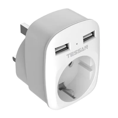 Reisipistikadapter UK: Tessan TS-611-UK (1x AC, 2x USB-A, 13A)