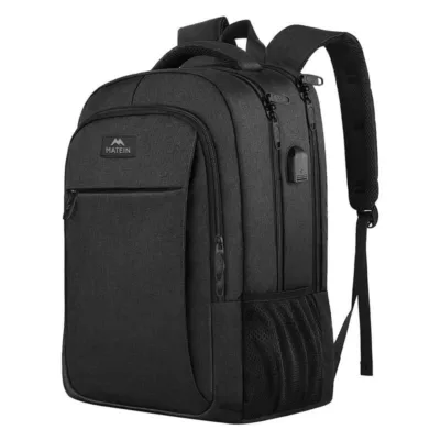 USB sülearvuti seljakott: Matein 1007 Must 15.6'' Reisi Seljakott (28L, Veekindel)