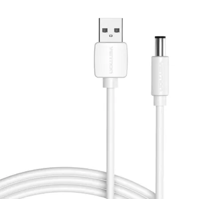 Vention voolukaabel USB CEYWG 2.0 - DC 5.5mm 5V/3A 1,5m (valge)