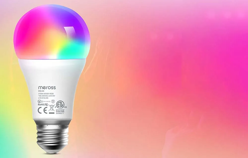 Värvimuutega nutikas LED pirn Meross MSL120 erinevate valgusvärvidega