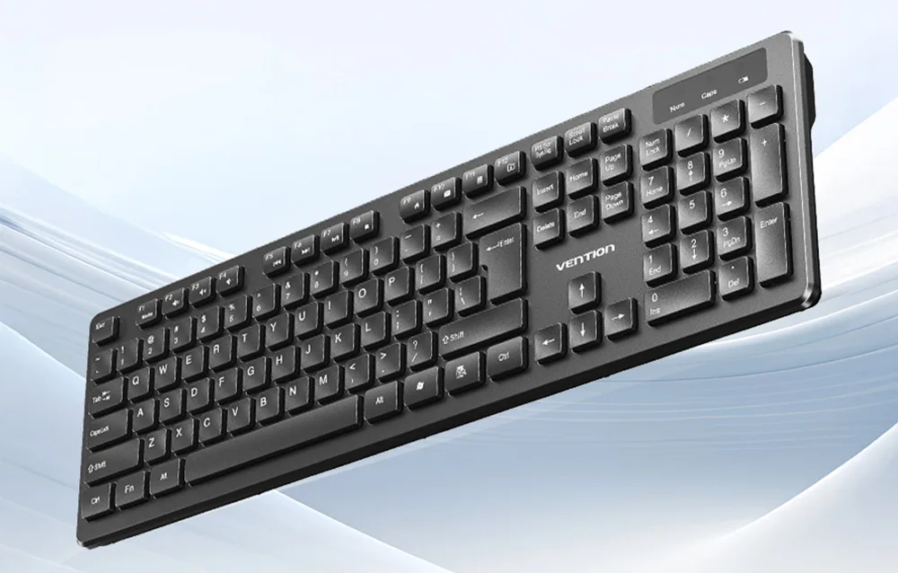 Libisemiskindlusega klaviatuur ja ergonoomilise kujuga hiir Vention komplektis