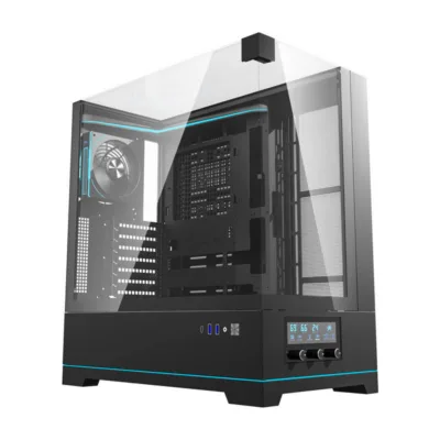 ARGB arvutikorpus Darkflash DY450 PRO (must, ARGB, 1 ventilaator, Big Tower)