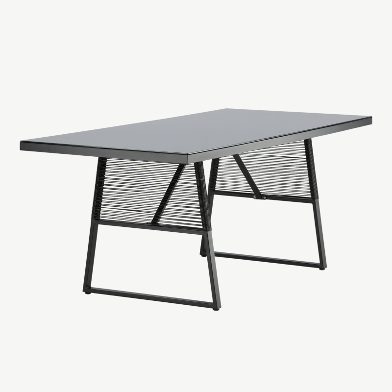 Alumiiniumist kandiline aia söögilaud Dallas, must, 1524-408 – 3