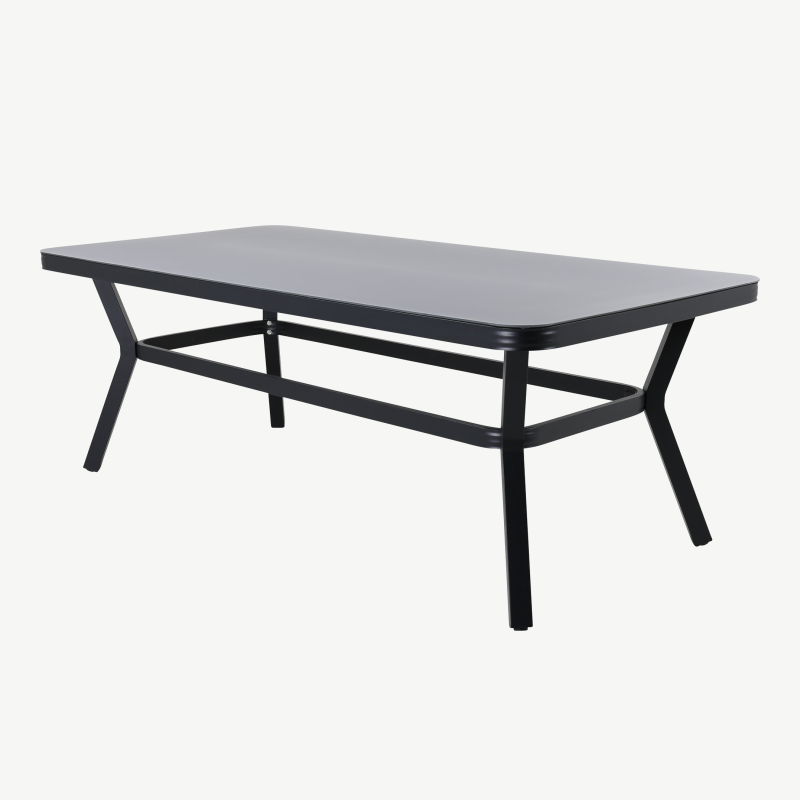 Alumiiniumist kandiline aia söögilaud Virya 200×100 cm, must, 1464-408