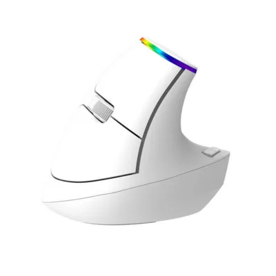 Delux M618C traadita ergonoomiline vertikaalne hiir, RGB, 1600 DPI, valge