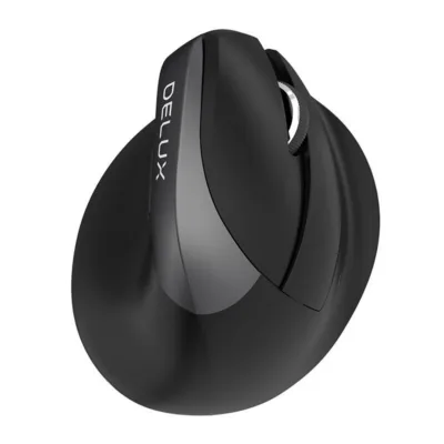 Ergonoomiline vertikaalhiir Delux M618Mini Black, juhtmevaba, RGB, Bluetooth/2.4G