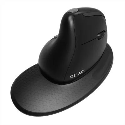 Ergonoomiline vertikaalne juhtmega hiir Delux M618XSU, 4000DPI, RGB-valgustus
