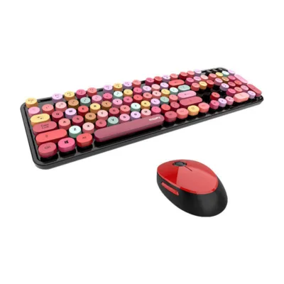 Juhtmevaba klaviatuuri ja hiire komplekt MOFII Sweet 2.4G (must/punane)
