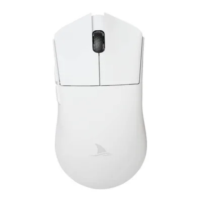 Juhtmevaba mängurihiir Darmoshark M3, valge (PixArt PAW3395, 26 000 DPI, 500 mAh, USB-C, Bluetooth)