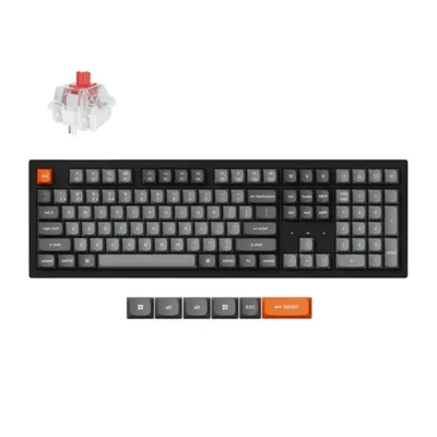 Keychron juhtmevaba RGB mehhaaniline klaviatuur K10 Max Red Switch, must, 108 klahvi