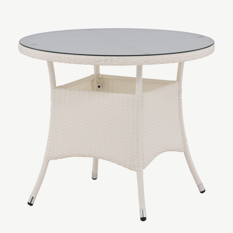 Kunstrotangist ümmargune aia söögilaud Volta, valge, ø90, 9230-010 – 3