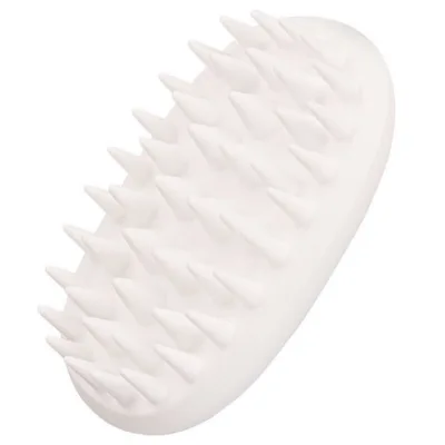 Lemmiklooma massaažihari Paw In Hand Comb valge, silikoonist