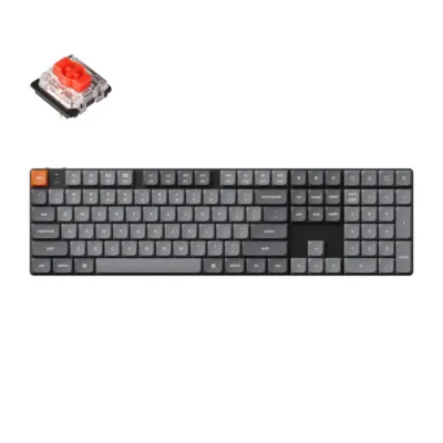 Madal profiiliga juhtmevaba mehhaaniline klaviatuur Keychron K5 Max RGB, punased lülitid, must