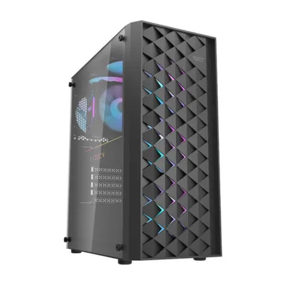 Mänguri arvutikorpus Darkflash DK351 (must, 4 ARGB ventilaatorit, karastatud klaas)