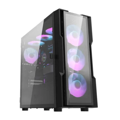 Mängurikorpus Darkflash DK431 Glass, 4 ARGB ventilaatorit, must