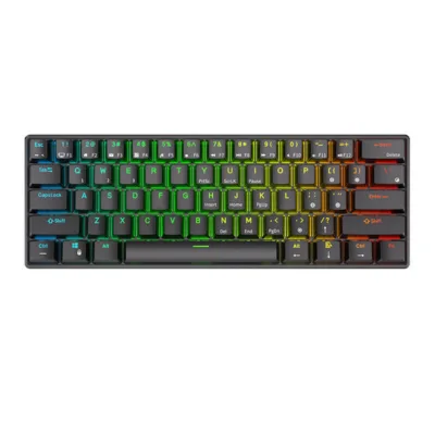 Mehaaniline RGB klaviatuur Royal Kludge RK61, pruunid lülitid, must (juhtmega/traadita, USB-C, 1450mAh)