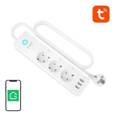 Nutikas WiFi pikendusjuhe Gosund P1 PLUS (3 pistikupesa, 3 USB-A, energiatarbe mõõtmine)