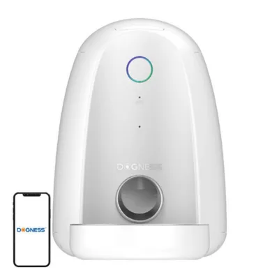 Nutikas lemmikloomatoidudosaator Dogness Mini WiFi, roostevabast terasest kauss (valge, 2L)