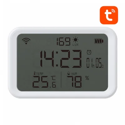 Nutikas temperatuuriandur NEO NAS-CW01W (WiFi, niiskus, valgusandur, Tuya)