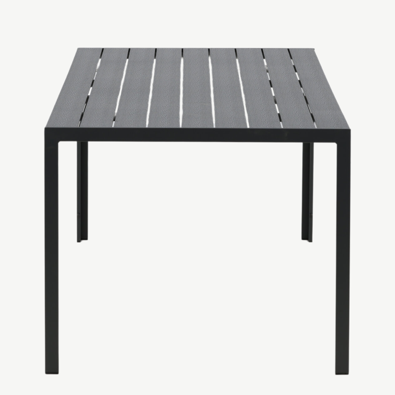 Alumiiniumist kandiline aia söögilaud Break, must, 205×90, 1026-408 – 2