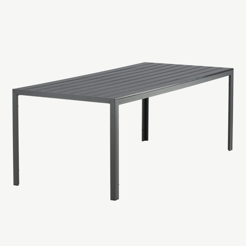 Alumiiniumist kandiline aia söögilaud Break, must, 205×90, 1026-408 – 3