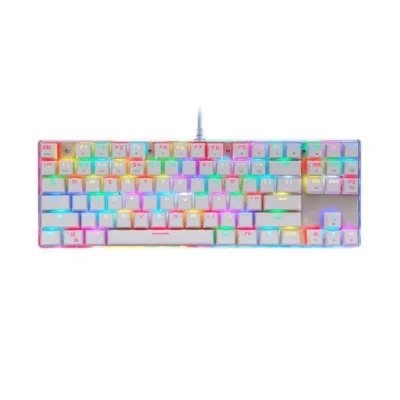 RGB mänguriklaviatuur Motospeed K87S mehaaniline (valge, juhtmega)