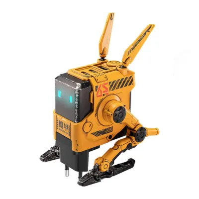 Robotdisainiga kiirlaadija GaN 65W GravaStar Alpha65 (kollane, 2x USB-C, USB-A)