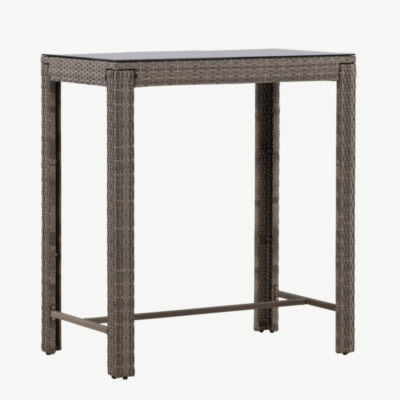 Rotangist baarilaud terrassile Alo, hall, 60,5x100x110,5, 6120-001 6120-001