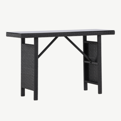 Rotangist lisalaud terrassile Padova, must, 120x40, 6988-100 6988-100