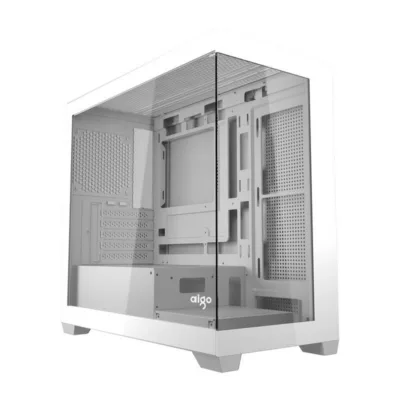 Valge ARGB arvutikorpus Darkflash C218M, 6 ventilaatorit, Mini Tower, klaaspaneelidega