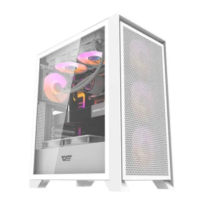 Valge arvutikorpus Darkflash DRX70 MESH, 4 RGB ventilaatoriga