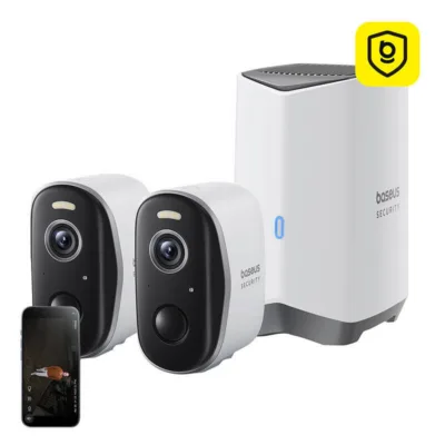 Välikaamera komplekt Baseus N1 2K (2 tk, 7800 mAh, Wi-Fi, valge)