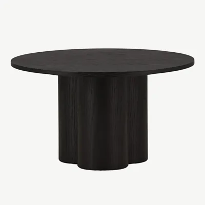 Must ümmargune spoonitud diivanilaud Olivia, ø80 cm, 15009-102
