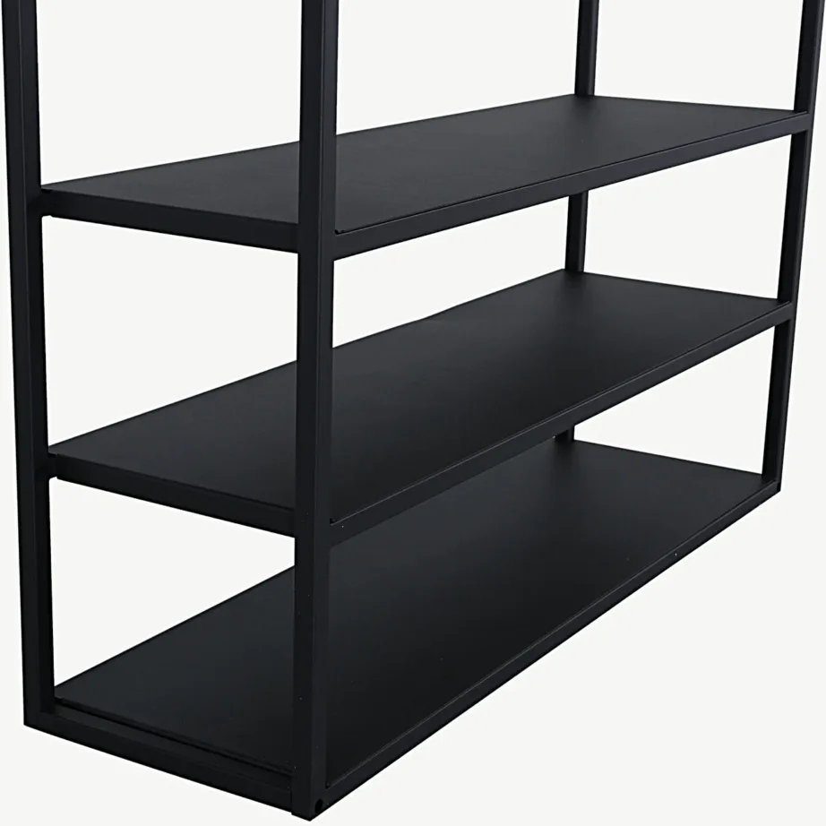 Avatud metallist riidekapp peegliga Classe, must (100 × 200 cm), 15586-448 – 3