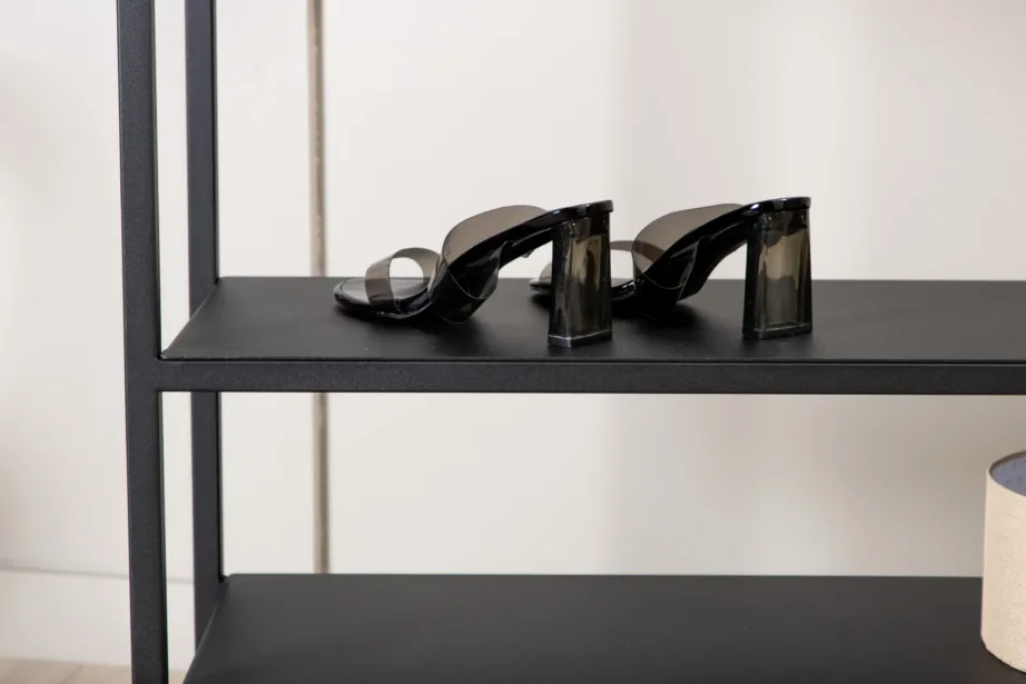 Avatud metallist riidekapp peegliga Classe, must (100 × 200 cm), 15586-448 – 6