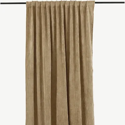 Liivakarva manchester-stiilis polüesterkardinad Elma (140×290 cm), 15936-503