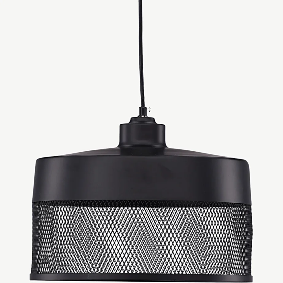 Lai musta rauast võrgumustriga laelamp Toulon, 17003-001