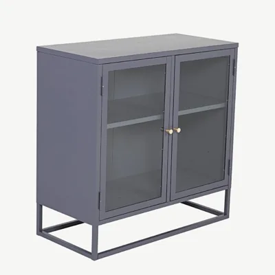 Helehall terasest klaasustega vitriinkapp Bakal (85x40x85 cm) - 18068-205