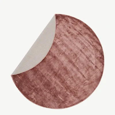 Ümmargune tolmuroosa viskoosvaip Indra, ø200 cm, 19975-339